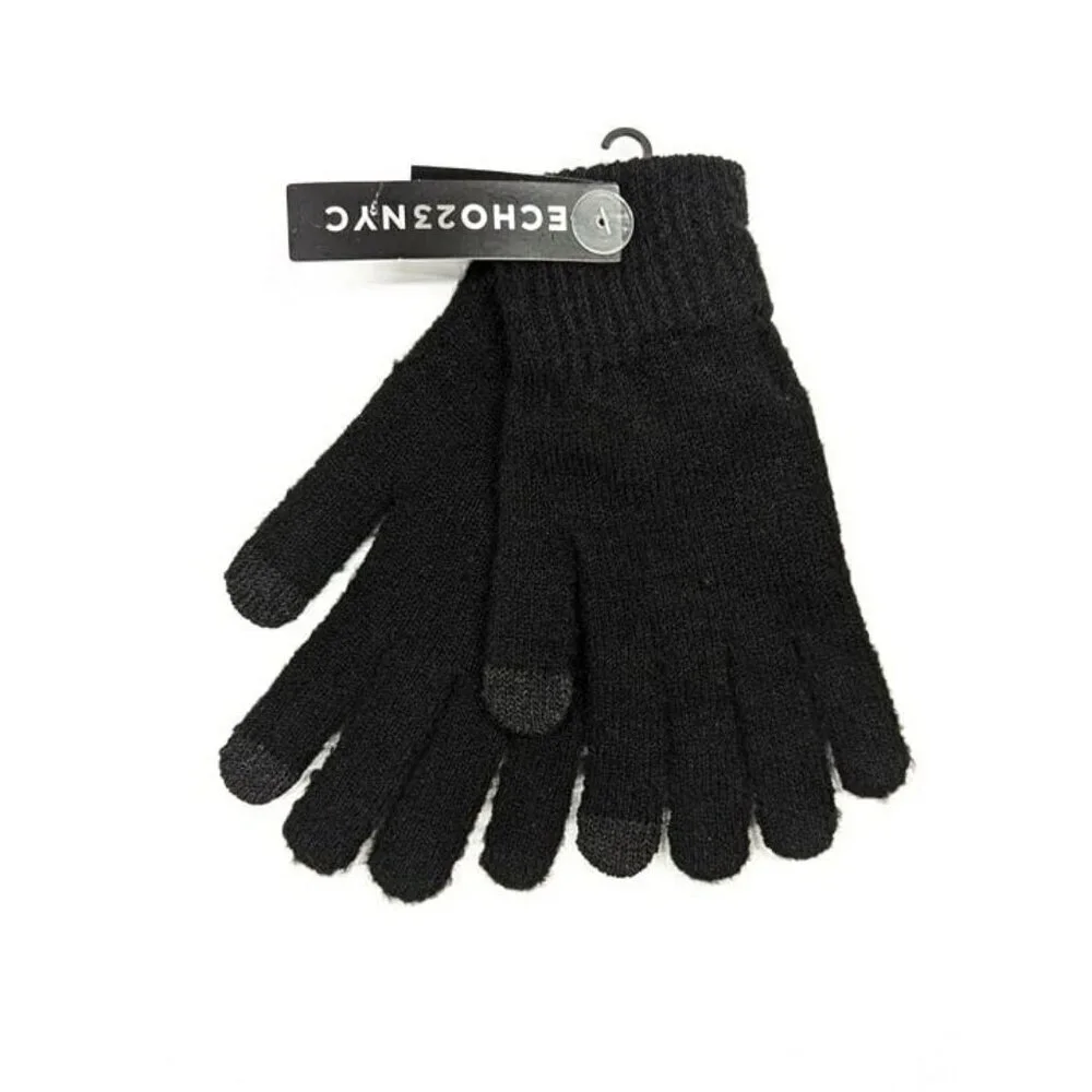 Echo 23 NYC Women's Solid Smartphone Gloves Black O/S (MSRP $38)